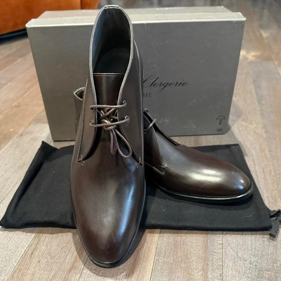 NEW Robert Clergerie Dark Brown Men's Calf Leather Oxfords (size 42 / US 9) - Picture 1 of 10